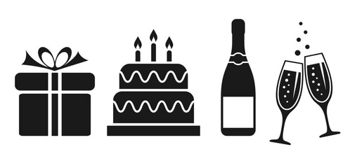 Holiday celebration vector icon set