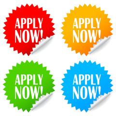 Apply now vector sticker