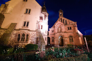 Eguisteim Church at dusk