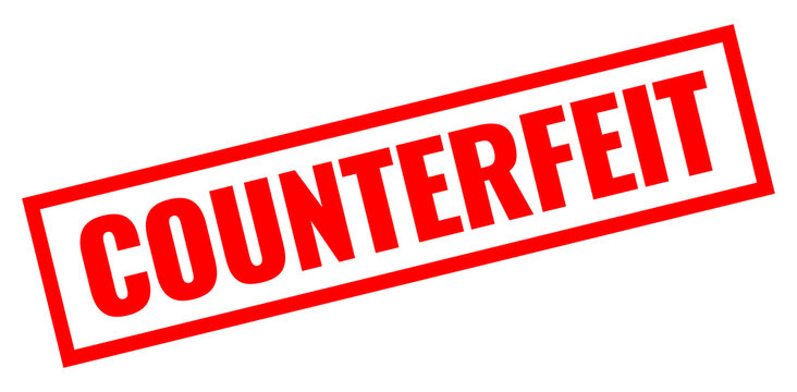 Counterfeit red rectangle stamp