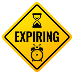 Expiring yellow warning sign