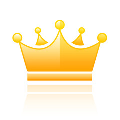 Gold crown vector glossy icon