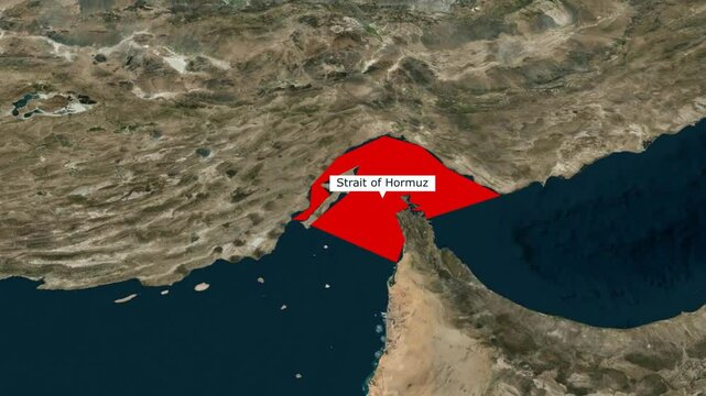 Strait of Hormuz Animated Map with Shipping Routes and Geopolitical Highlights &ndash; 4K Motion Graphic