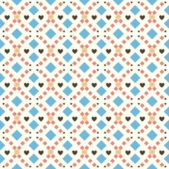 Background floral pattern, fabric design with abstract geometric shapes.