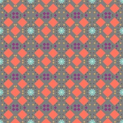 Background floral pattern, fabric design with abstract geometric shapes.