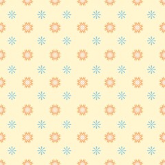 Background floral pattern, fabric design with abstract geometric shapes.