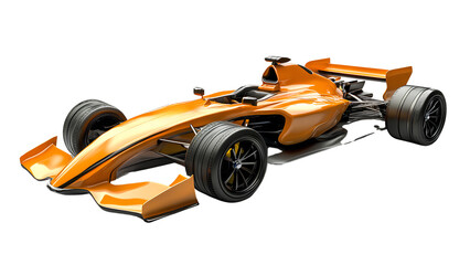 Orange Formula 1 Race Car Vector Isolated on White Background