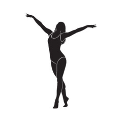 Inspired lady hands raised looking upwards with hope and motivation - lady hands raised silhouette - lady hands raised Vector - Silhouette of lady hands raised
