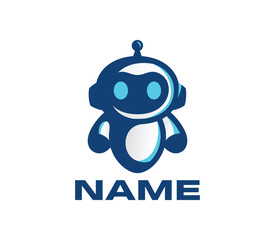 Robot Mascot Logo Design – Tech and AI Branding Icon