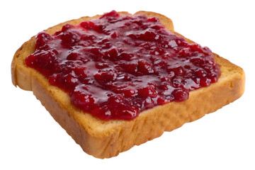 Delicious cranberry jam toast isolated on a white background png