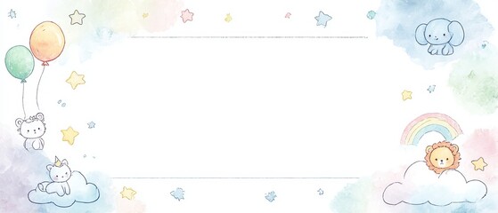 watercolor dreamy invitation template