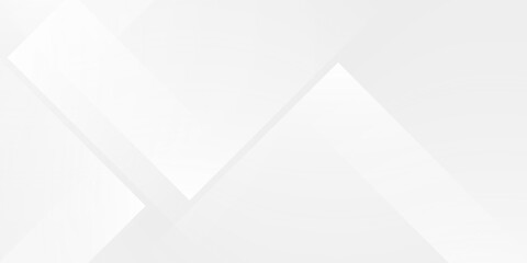 Modern abstract white backdrop with elegant shape design. Abstract white geometric shape background. Modern square shape graphic elements. Horizontal banner template.