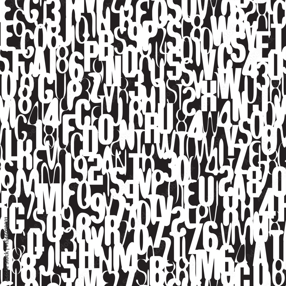 Fototapete seamless pattern with a font consisting of dots. on the theme of matrix print, computer games, digit