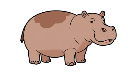 Fototapeta premium Cute Cartoon Hippo Illustration