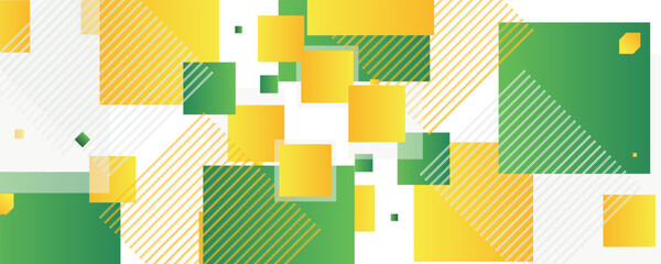 Green and yellow circle banner background. Vector abstract graphic design banner pattern background template.