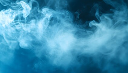 Obraz premium Wavy smog patterns in soft blue, dreamy and atmospheric.
