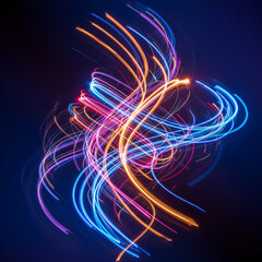 Dynamic Light Painting Abstract Trails