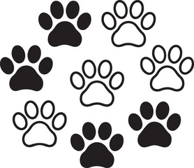 Paw Print Pattern An Array of Animal Footprints Creating an Interesting and Playful Design Perfect for Pet Lovers