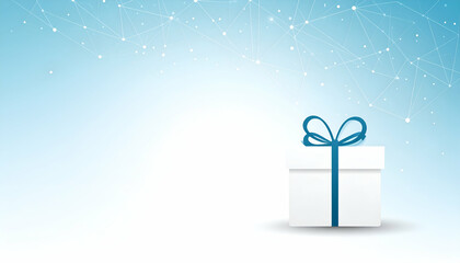 clean birthday background with simple gift box icon