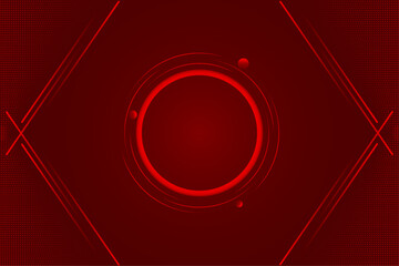 Minimalistic vector seminar template design – Traditional corporate business decoration – Abstract modern poster art – Circular radial technology line background with red colour