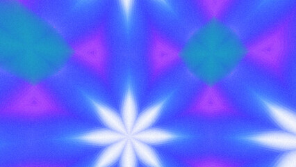 Obraz premium Abstract Radiant Burst with Soft Grain Texture, Symmetrical Glow Pattern in Psychedelic Style, Radiating Circular Abstract with Subtle Noise, Kaleidoscopic Starburst with Gradient Flow