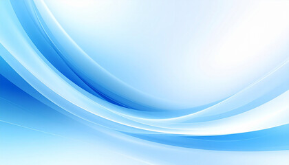 Naklejka premium 明るく爽快な青の抽象カーブ背景