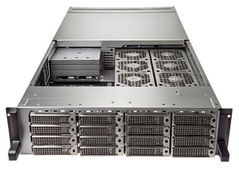 Powerful server rack chassis isolated on a white background png