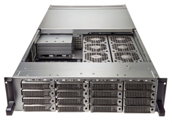 Powerful server rack chassis isolated on a white background png