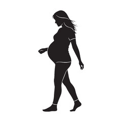 Blooming pregnant lady blossoming with the growth within - pregnant lady silhouette - pregnant lady Vector - Silhouette of pregnant lady
