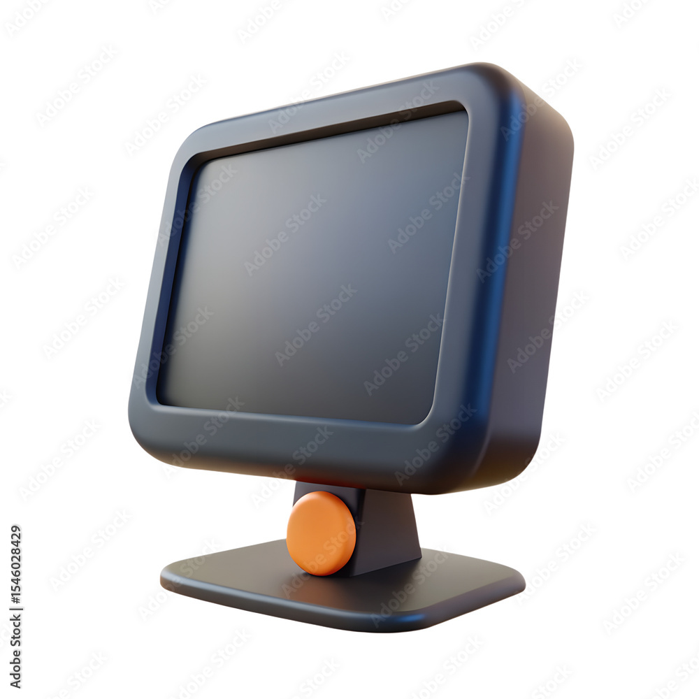 Poster black modern realistic computer monitor 3d rendering