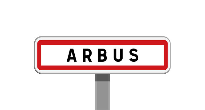 Panneau d'entr&eacute;e Arbus, Pyr&eacute;n&eacute;es-Atlantiques, Nouvelle-Aquitaine