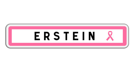 Panneau d'entrée Octobre Rose Erstein, Bas-Rhin, Grand Est