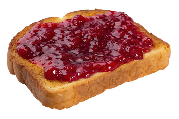 Delicious toasted bread with raspberry jam isolated on a white background.png