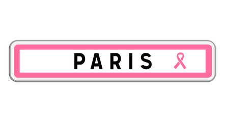 Panneau d'entrée Octobre Rose Paris, Île-de-France