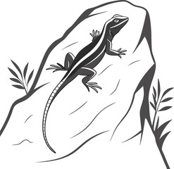 White-tailed gecko lizard macro close-up on isolated black background