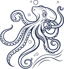 Vector tribal tattoo design of a girl with flowing hair and a fish, adorned with floral and bird ornaments, in black silhouette art drawing