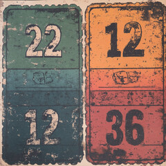 vintage tickets, retro diaries, vintage-style number stamps