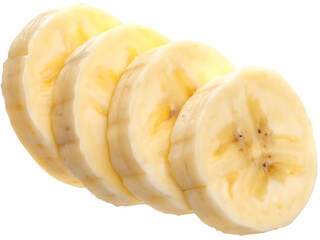 Sliced banana isolated on white background png 