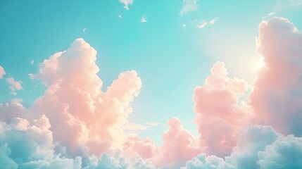Watercolor Pastel Pink with Tranquil Sky Blue Background, Ideal for Soft, Calming Designs and Backgrounds