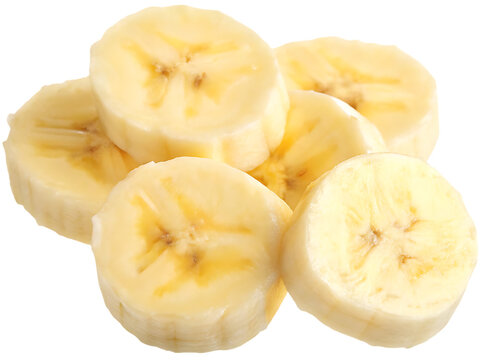 Sliced bananas isolated on a white background png