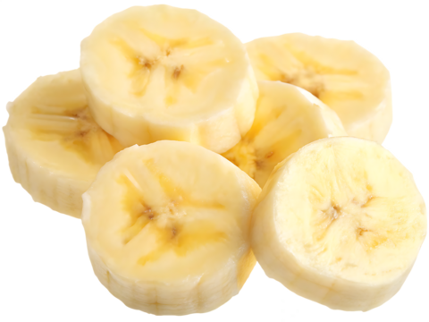 Sliced bananas isolated on a white background png