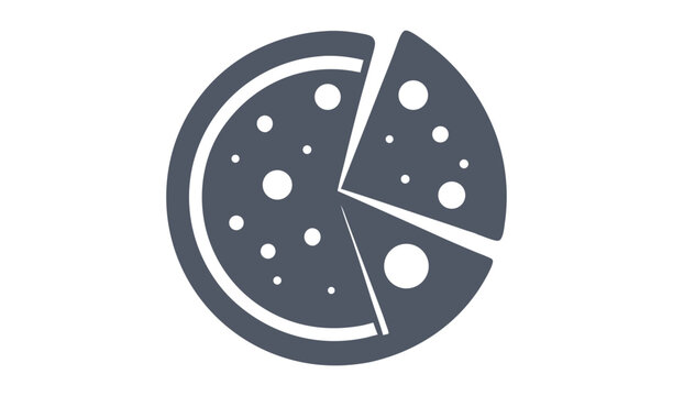 Simple pizza icon slices graphic design element