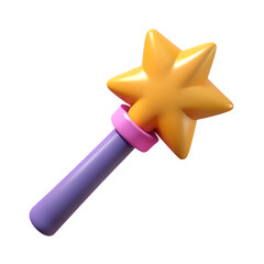 Fototapeta premium Magic Wand Stick with Star 3D Rendering Isolated