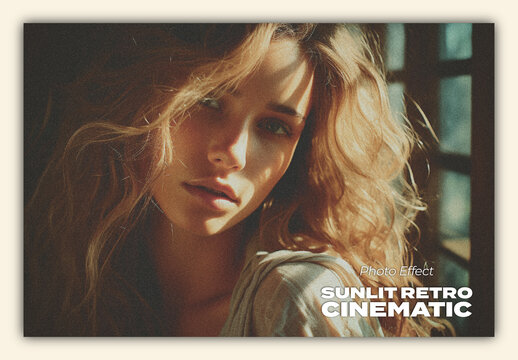 Retro Cinematic Portrait Sunlight Image Effect