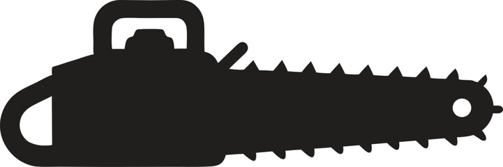 Obraz premium Chainsaw silhouette ,tree cutter silhouette vector, Chain saw machine silhouette