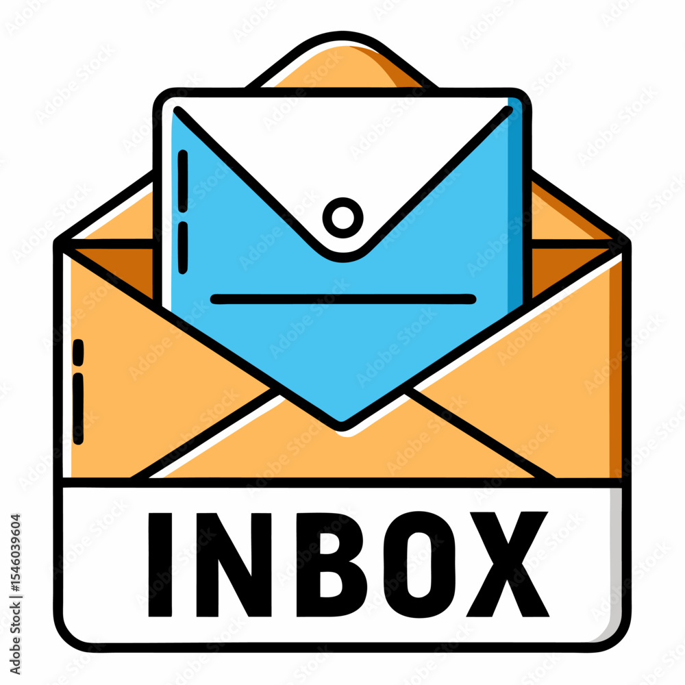 Poster email inbox icon modern remote work symbol