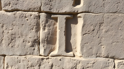 Ancient Stone Carving: The Letter 'I' in Historic Typography