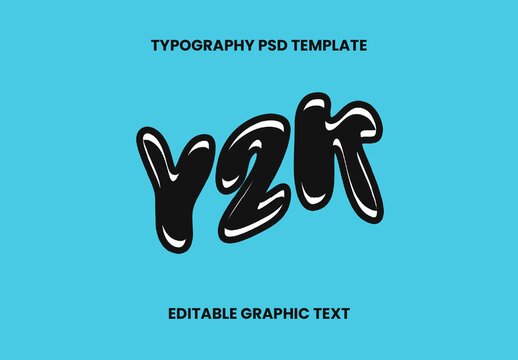 Black And White Glossy Bubble Font Cartoon Funny Comic Text Effect