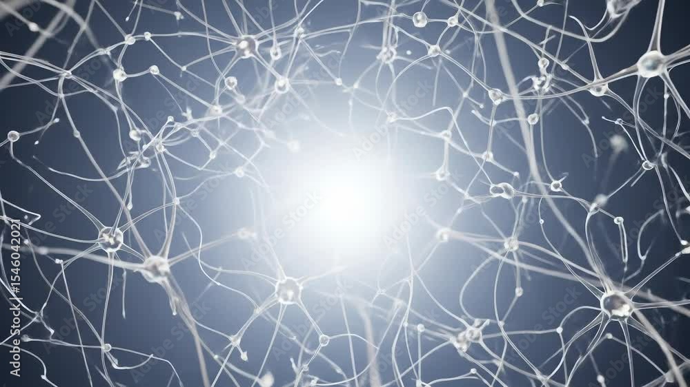 Aufkleber dynamic visualization of neurons and synaptic connections in the human nervous system animation