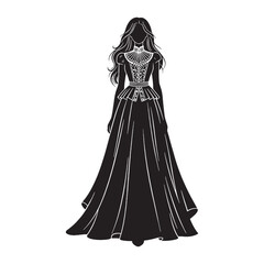 Fototapeta premium Commanding tall woman with an impressive and dominating presence - tall woman silhouette - tall woman Vector - Silhouette of tall woman 